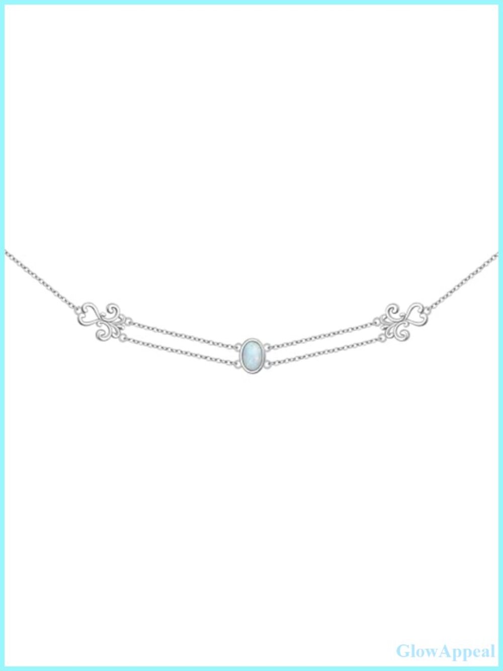 925 Sterling Silver Celtic Knot Opal Choker Necklace Filigree